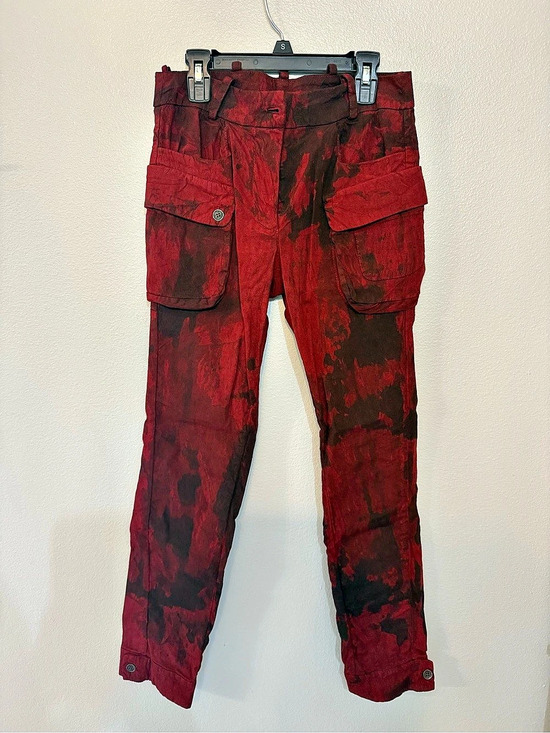 Masnada Pants - Masnada Red & Black Cargo Pants Waist 40